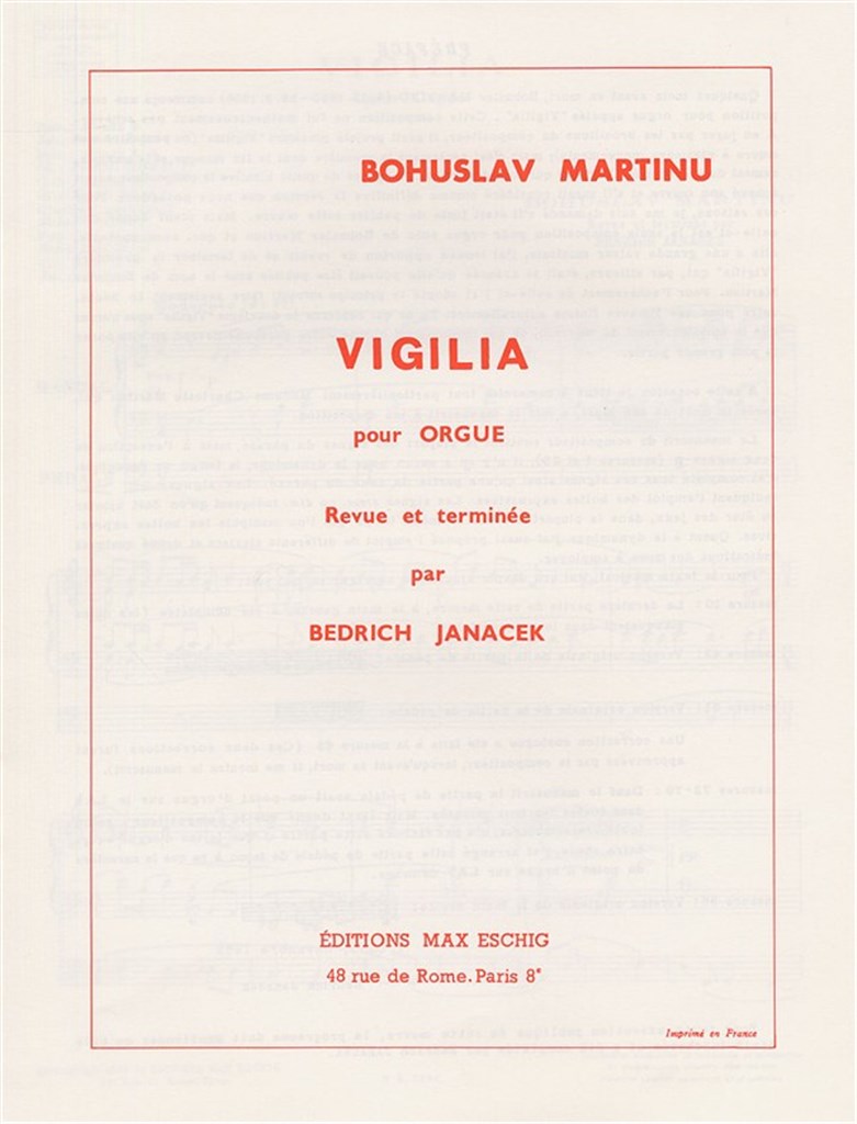 Vigilia Pour Orgue